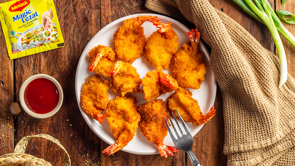 Udang Goreng Bentuk Kipas