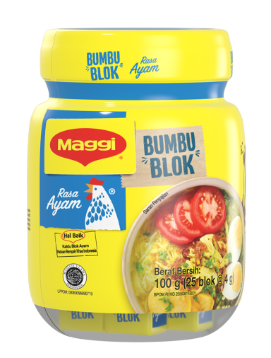 Maggi Blok Rasa Ayam 100g (4g x 25 balok)